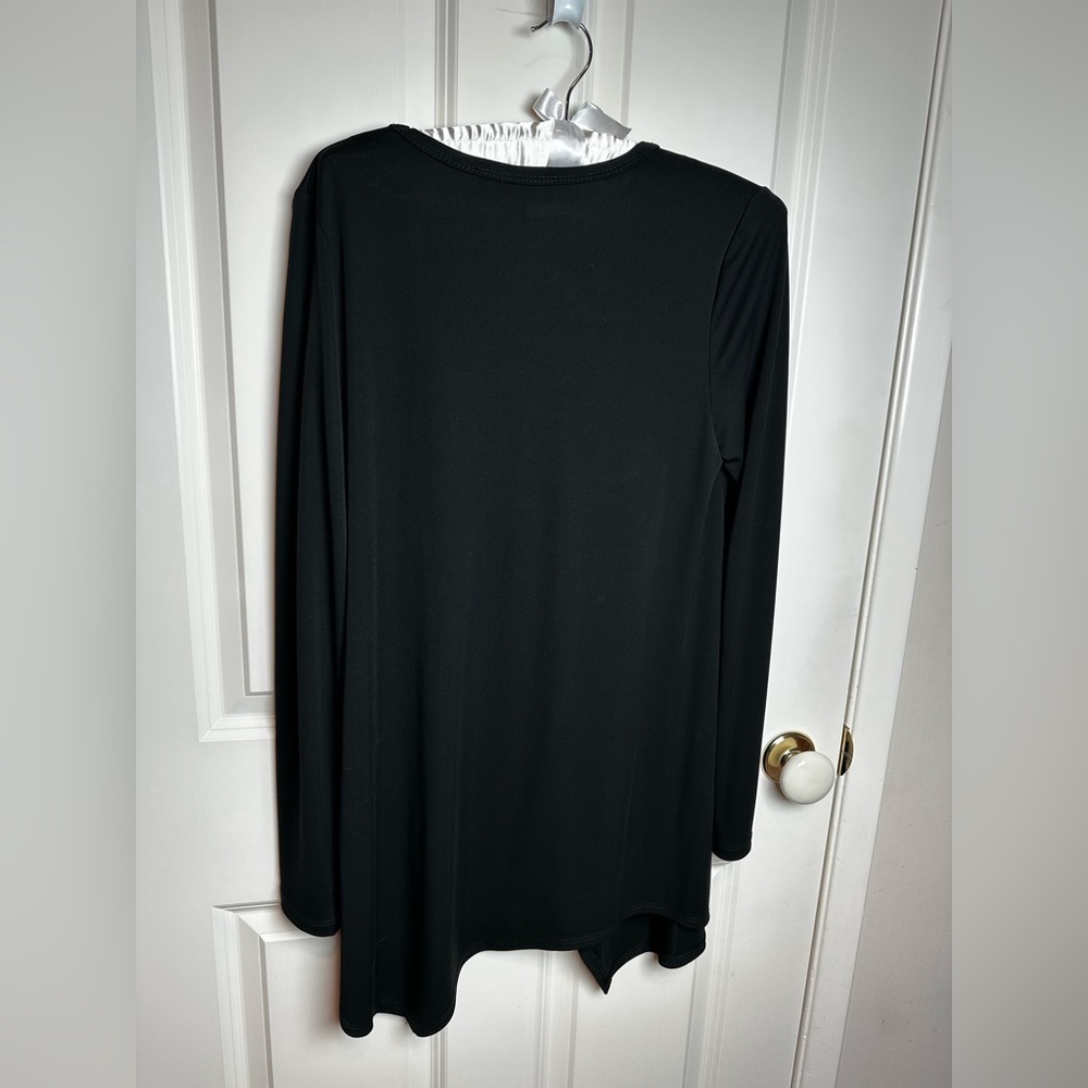 Karen Kane Black Asymmetrical Long Sleeve Top - Picture 4 of 6
